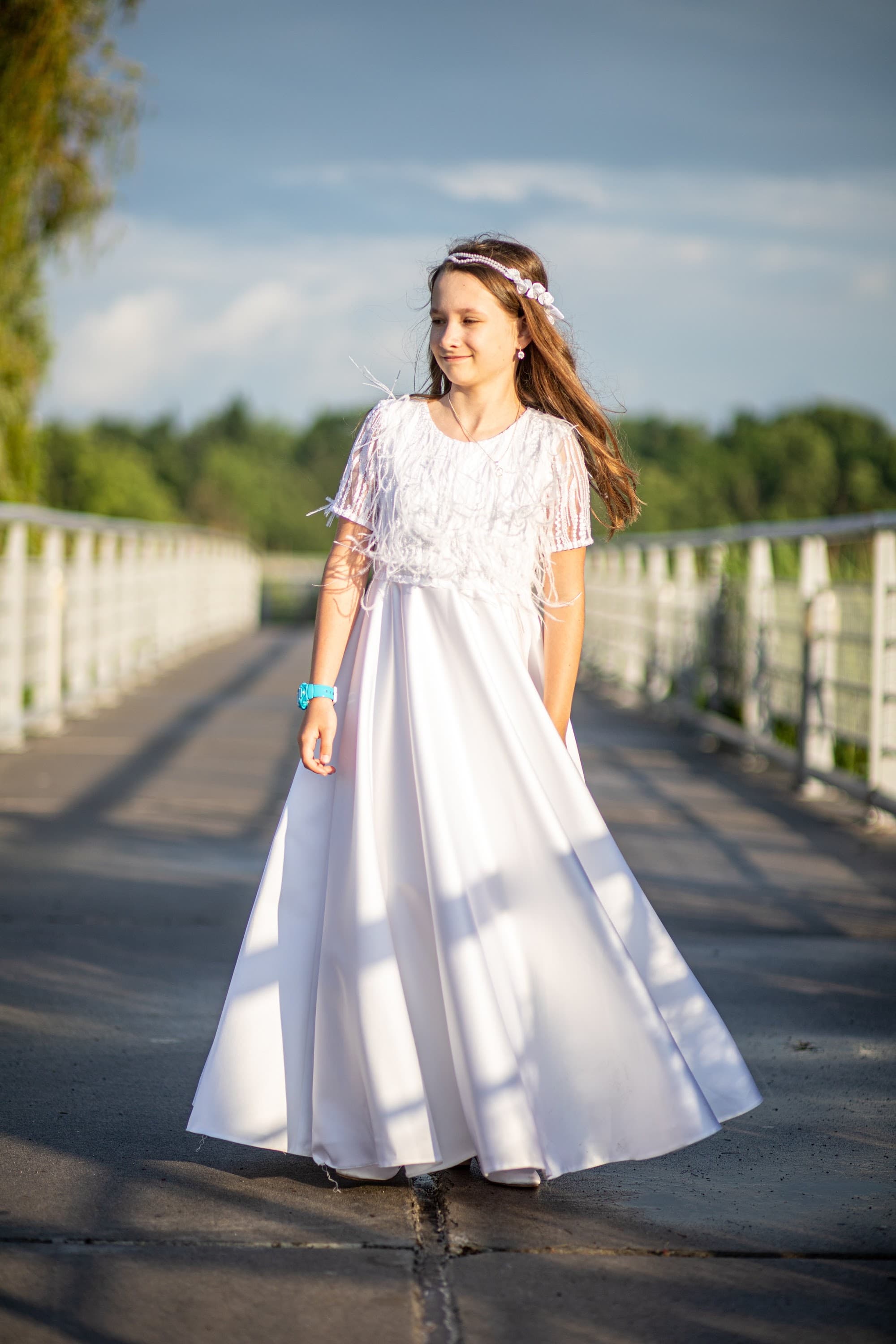 Katarzyna w pełnym słońcu w dniu Komunii